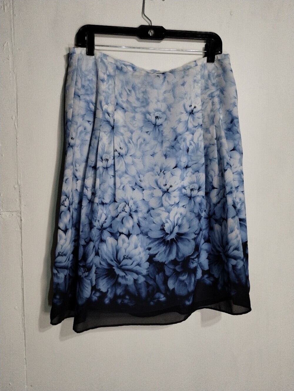 Emma James Blue Floral Ombre A-Line Skirt